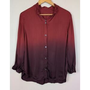 Raquel Allegra Essential Gradient Blouse Rust Sunset 1 S
